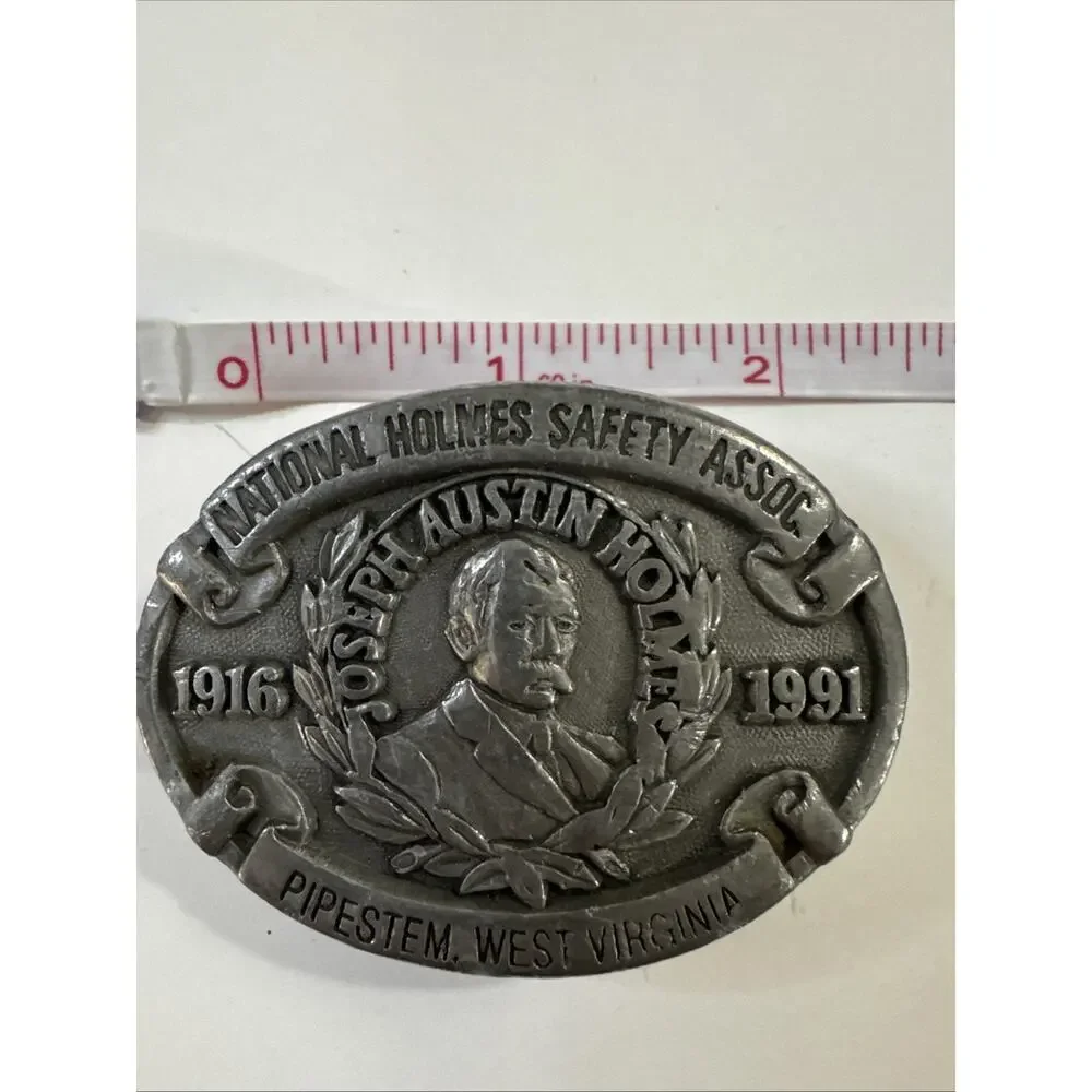 Vintage 1991 National Holms Safety Assoc Pipestem WV Belt Buckle